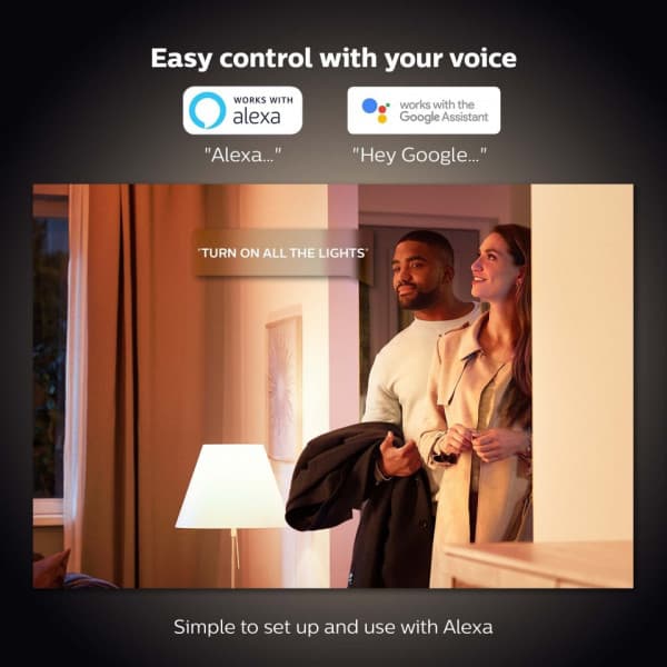 Philips Hue - smartlampe multipakke, BT, White, E27, 2 stk.