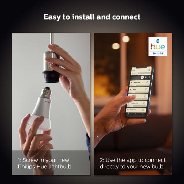 Philips Hue - smartlampe multipakke, BT, White, E27, 2 stk.