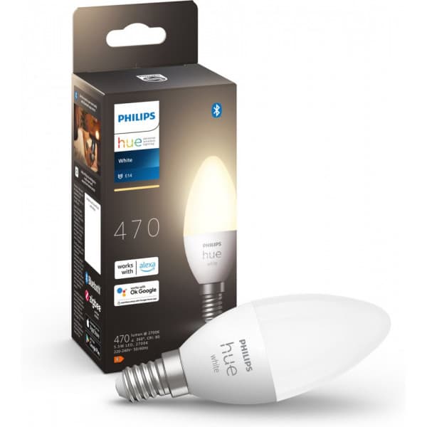 Philips Hue -LED-älylamppu, BT, White, E14, kynttilänmallinen