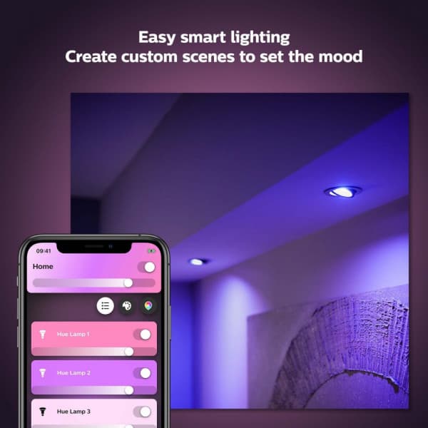 Philips Argenta HUE -smarthusbelysning, 3-delad BT, White and color ambiance, aluminium