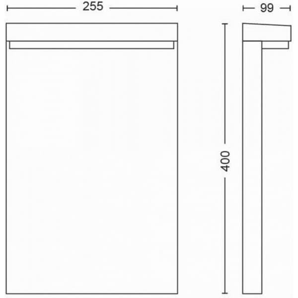 Philips Nyro HUE Outdoor white and color ambiance -älypylväsvalaisin, 40 cm, antrasiitti, ulkokäyttöön 13,5W