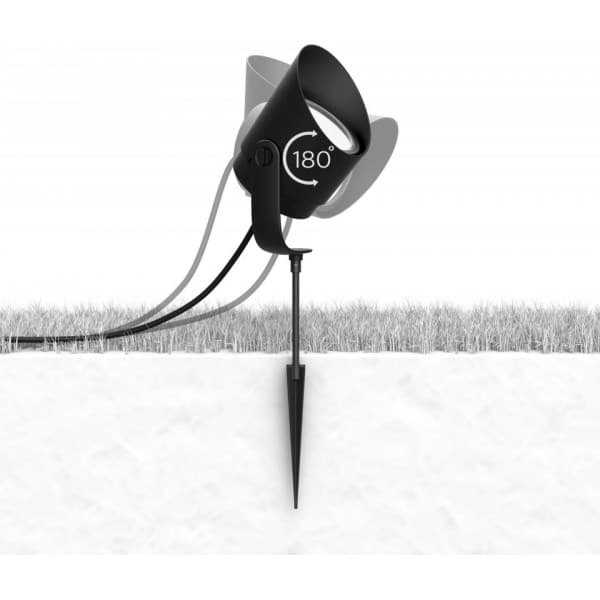 Philips Lily XL HUE Outdoor vit och färg ambiance -trädgårdsspotlight, 24 V, 24 cm, antracit, för utomhusbruk 15 W