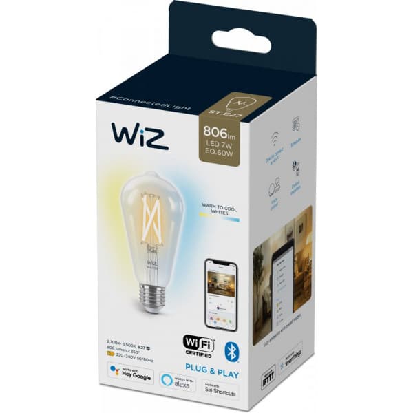 WiZ smartlampe, E27, Wi-Fi, 2700-6500 K