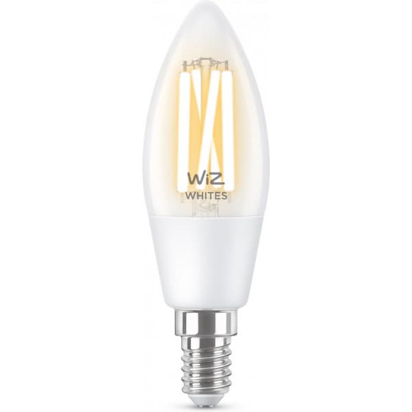 WiZ smartlampa, E14, klart glas, tunable white - vita ljusfärger, Wi-Fi, 2700-6500 K, 470 lm
