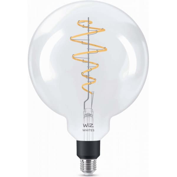 WiZ smartlampa giant globe, E27, klar glas, tunable white - vita ljusnyanser, Wi-Fi, 2700-6500 K, 470 lm, 20 cm