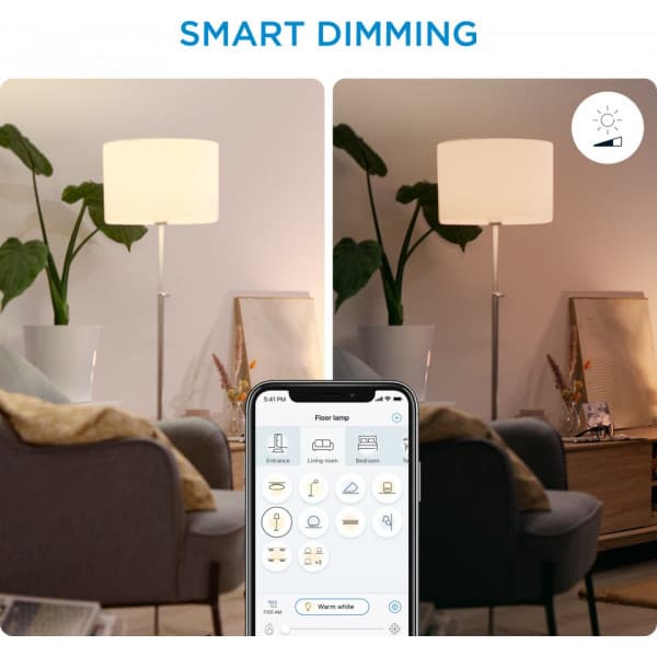 WiZ smartlampa globe, E27, bärnstenfärgat glas, tunable white - vitt ljusnyanser, Wi-Fi, 2000-5000 K, 640 lm, 9 cm