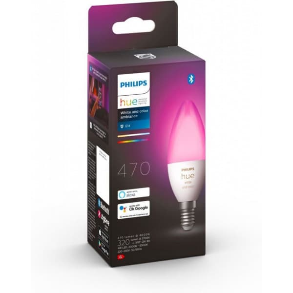 Philips Hue White and Color Ambiance -LED-lampa, E14, 470 lm