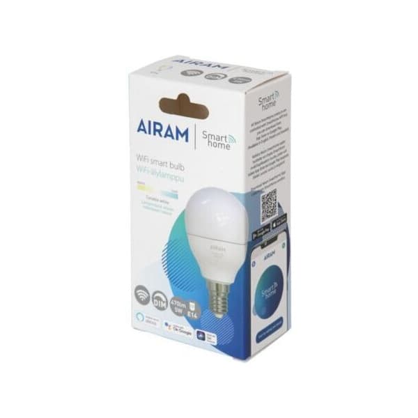 Airam SmartHome P45 - lille kuppelformet LED-pære, E14, opal, 470 lm, tunable white, WiFi