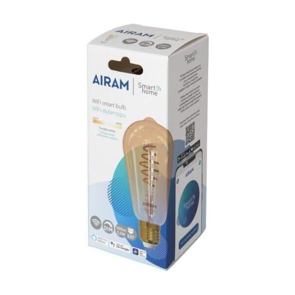 Airam SmartHome Edison ST64 -smartlampa, E27, amber, 350 lm, 1800-3000K, WiFi