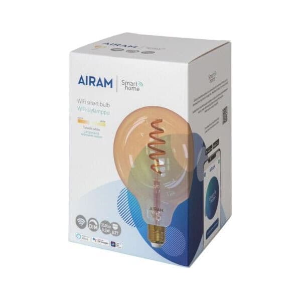 Airam SmartHome Globe 125 -smartlampe, E27, amber, 350lm, 1800-3000K, WiFi