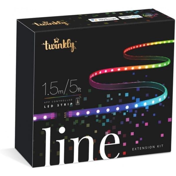 Twinkly Line -LED-valonauhan laajennussarja, 1,5 m, Wi-Fi musta, Valkoinen