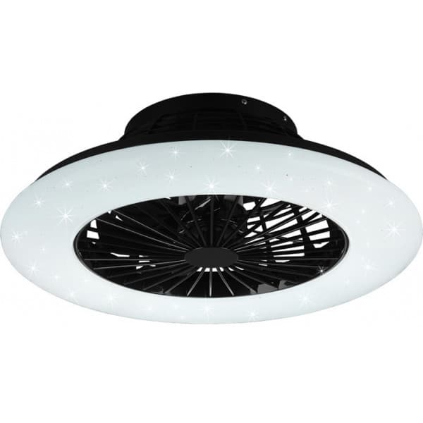 Trio Stralsund - LED-ventilatorlampe 50 cm, 30 W, mat sort