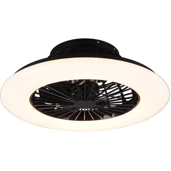 Trio Stralsund - LED-ventilatorlampe 50 cm, 30 W, mat sort