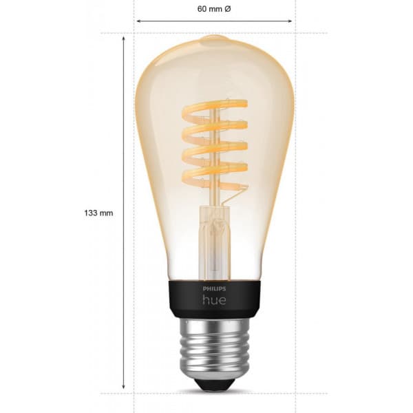 Philips Hue -filament smartlampe, White ambiance, Filament Edison, E27