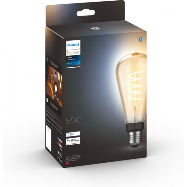 Philips Hue -filament smartlampe, White ambiance, Filament Edison, E27