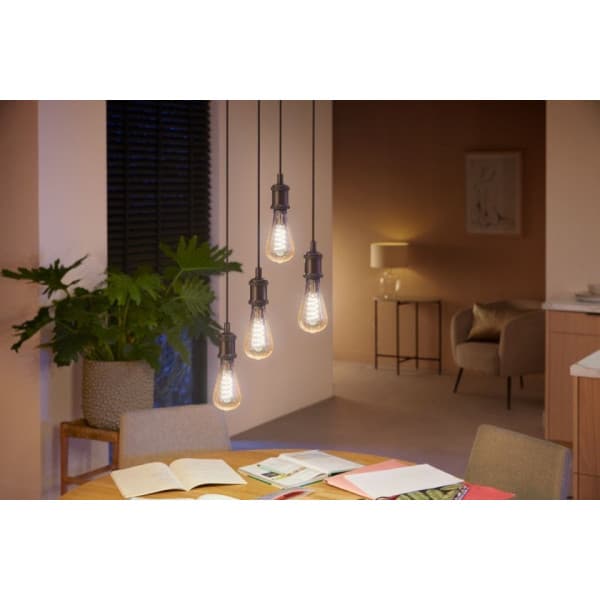 Philips Hue - filamentpære, White ambiance Filament Edison, E27, 550 lm