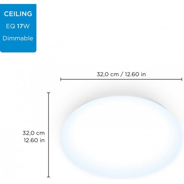 WiZ Adria -loftlampe, rund, 17W, 4000K, WiFi, dæmpbar