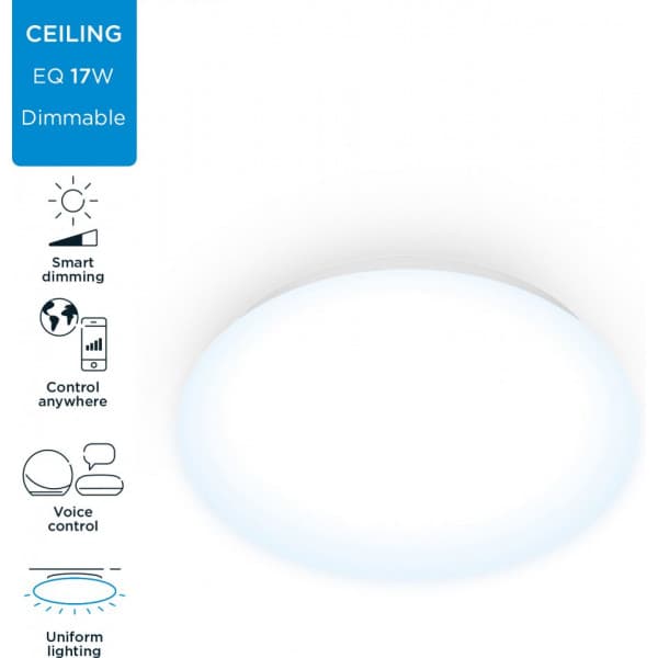WiZ Adria -loftlampe, rund, 17W, 4000K, WiFi, dæmpbar