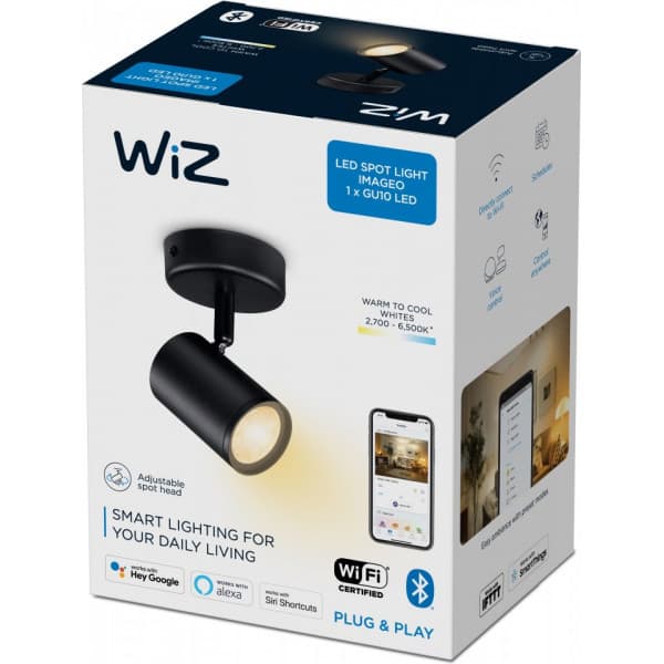 WiZ IMAGEO Spots -målbelysning, sort, tunablewhite, Wi-Fi