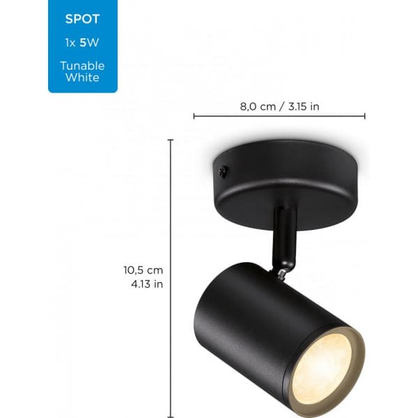 WiZ IMAGEO Spots -målbelysning, sort, tunablewhite, Wi-Fi