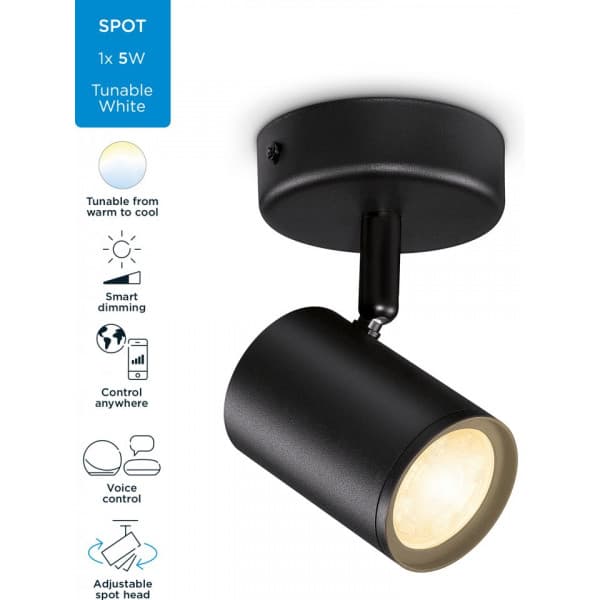 WiZ IMAGEO Spots -målbelysning, sort, tunablewhite, Wi-Fi