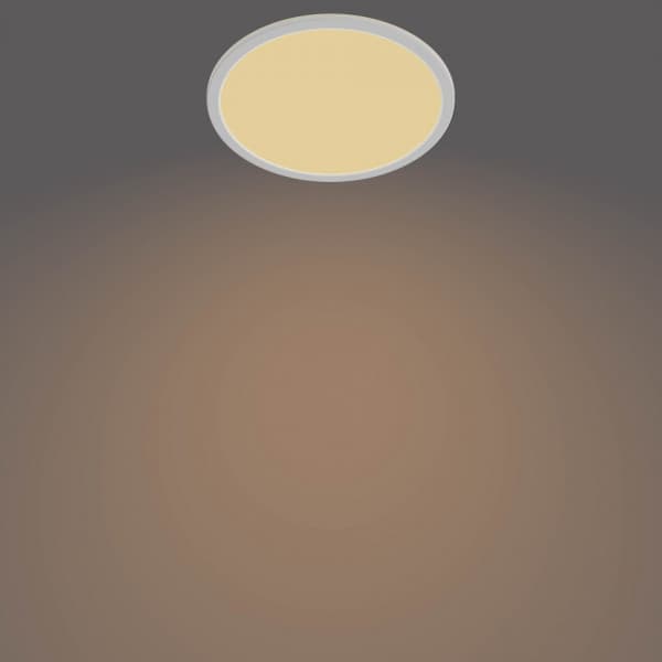 Philips Superslim CL550 -takplafond, rund, hvid, 1300 lm, 2700K