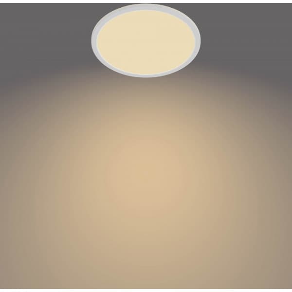 Philips Superslim CL550 -takplafond, rund, hvid, 1300 lm, 2700K