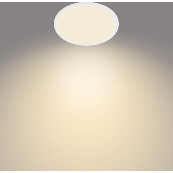 Philips Superslim CL550 -takplafond, rund, hvid, 1300 lm, 2700K