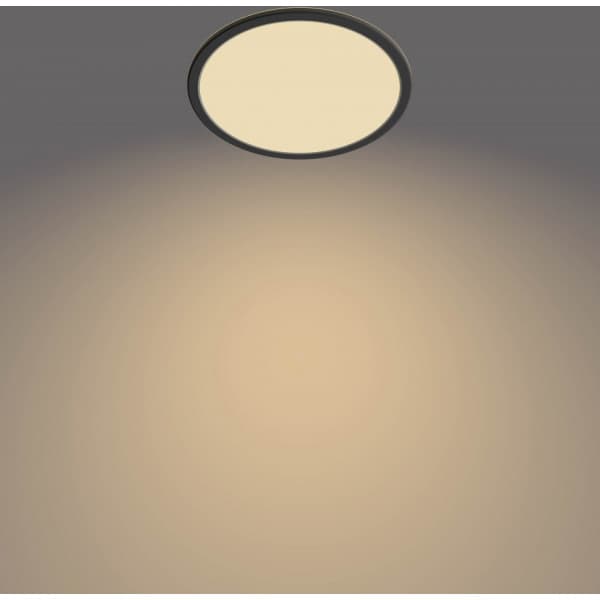 Philips Superslim CL550 -takplafond, rund, sort, 1300 lm, 2700K