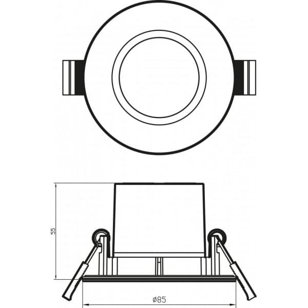 Philips Dive SL261 -målarmatur, 3-delt, sort, Dæmpbar, 350 lm, 2700K, IP65