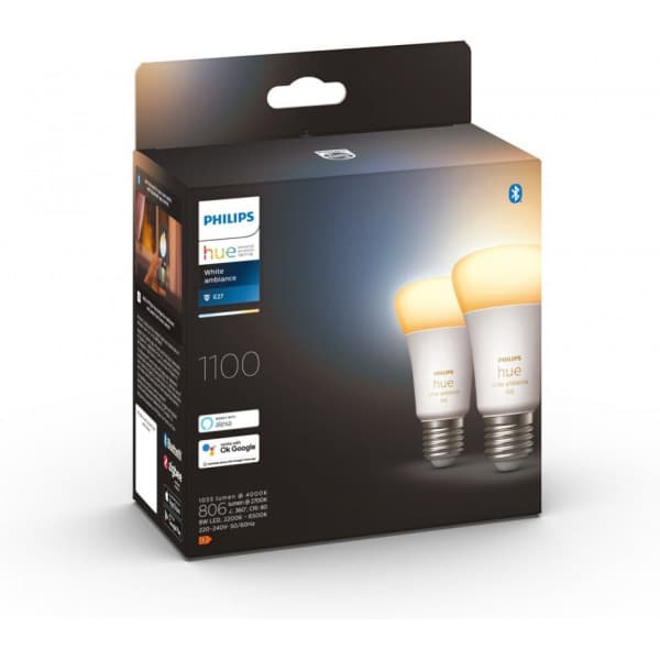 Philips Hue -älylamppu multipack, White Ambiance, E27, 2 kpl