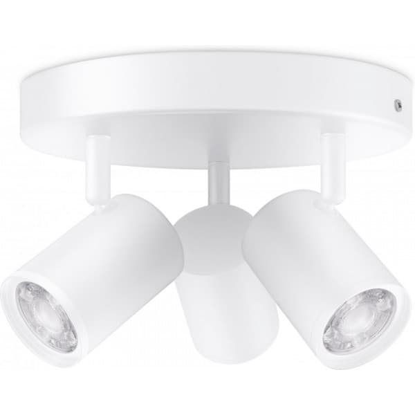WiZ IMAGEO Spots -målbelysning, rund, tre dele, hvid, RGBW, WiFi.