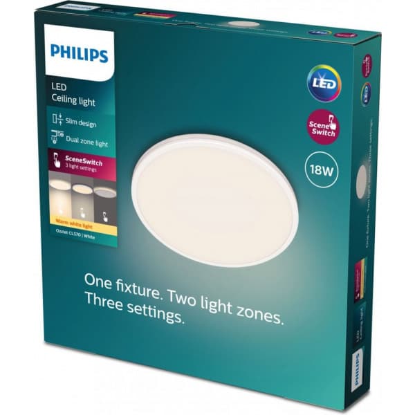 Philips Ozziet CL570 loftlampe, hvid, 30 cm, 1800lm