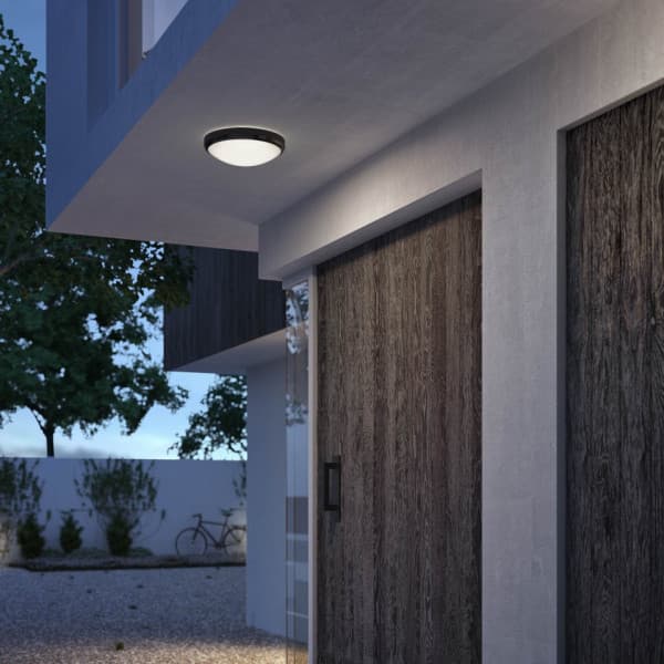 Philips Doris -taklampa för utomhusbruk, svart, IP54, 4000K
