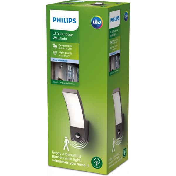 Philips Splay -seinävalaisin, antrasiitti, 4000K, IR