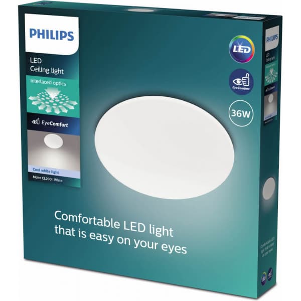 Philips Moire -kattovalaisin, pyöreä, valkoinen, 4000K