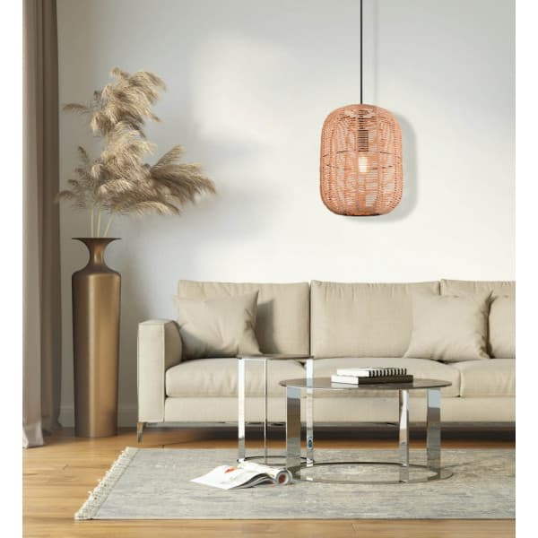 Trio Runa - pendelbelysning 35 cm, E27, matsort/sisal