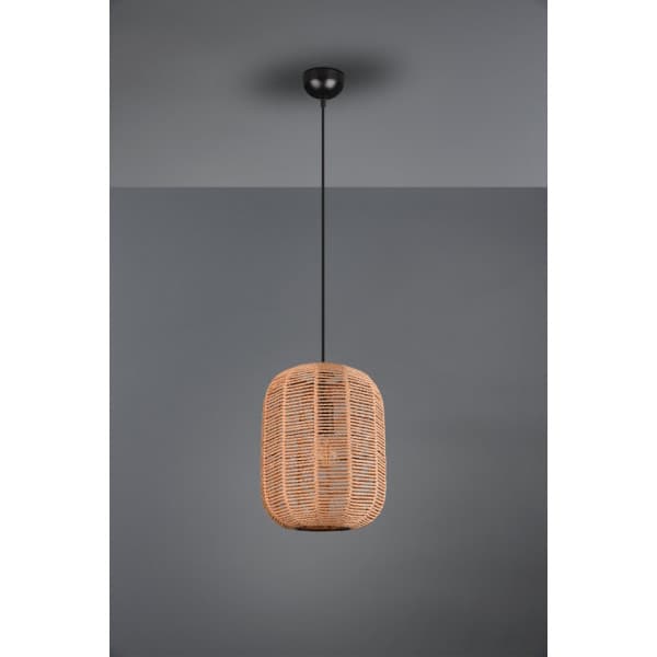 Trio Runa - pendelbelysning 35 cm, E27, matsort/sisal