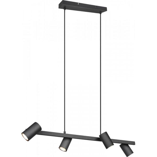Trio Marley -hængende lampe 80 cm, 4-delt, GU10, mat sort