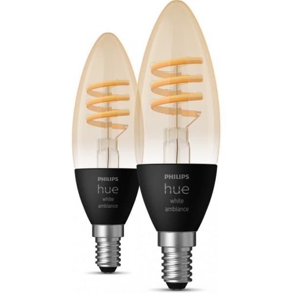 Philips Hue - filamentintelligent lampe, White Ambiance Filament, E14, 2-pack