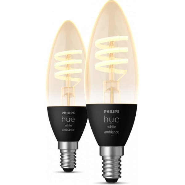 Philips Hue - filamentintelligent lampe, White Ambiance Filament, E14, 2-pack