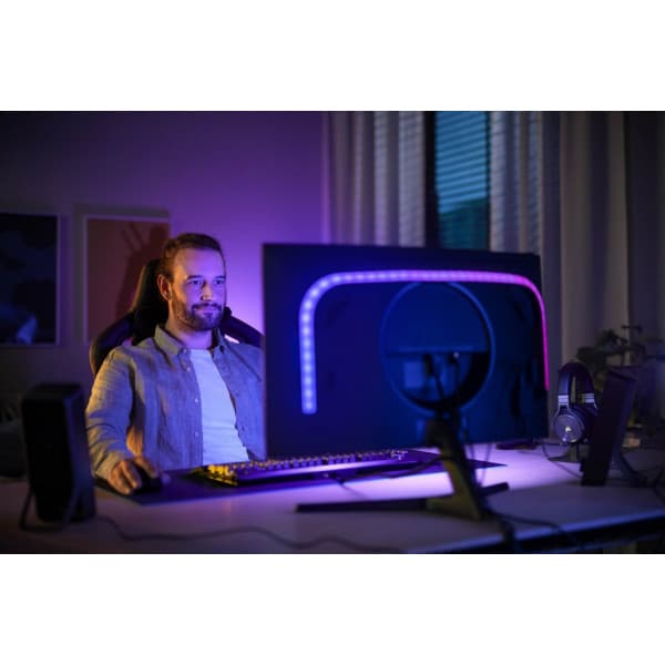 Philips Hue LightStrip Gradient til PC - intelligent LED-lysstrimmel, til 27" skærm