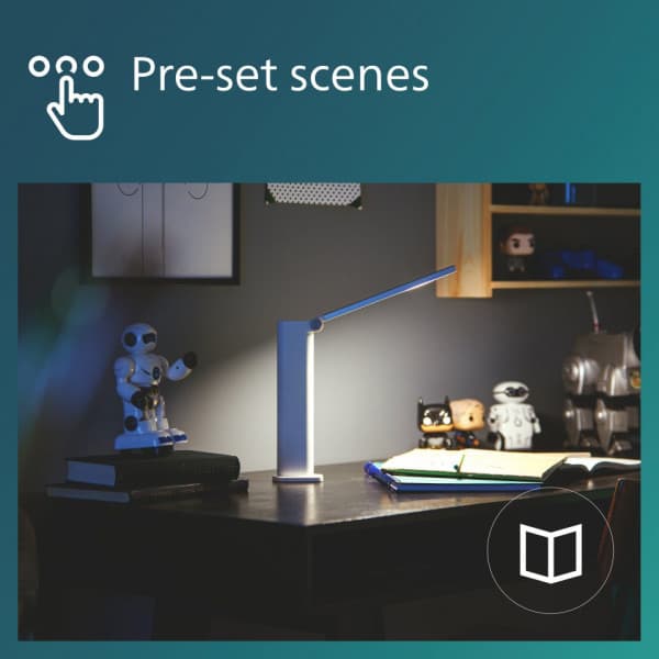Philips Amber DSK202 - skrivebordslampe, USB-opladbar, hvid
