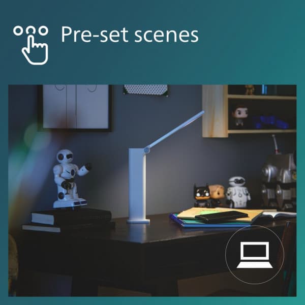 Philips Amber DSK202 - skrivebordslampe, USB-opladbar, hvid