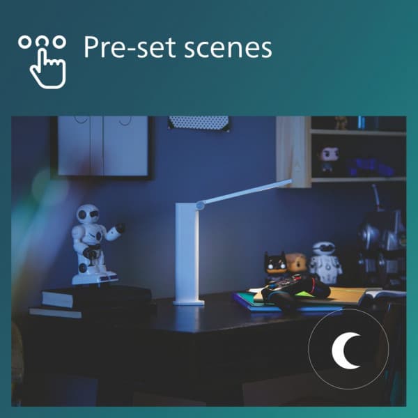 Philips Amber DSK202 - skrivebordslampe, USB-opladbar, hvid