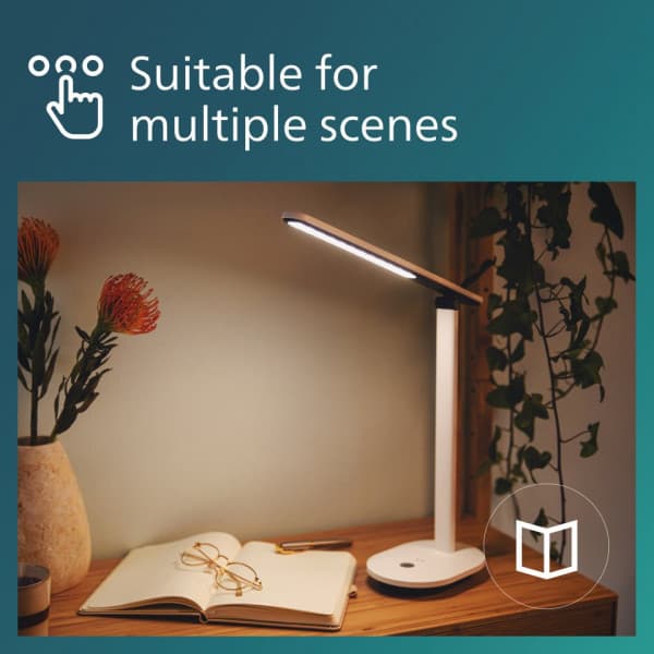 Philips Ivory DSK203 - skrivebordslampe, USB-opladelig, hvid