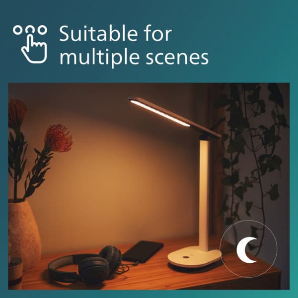Philips Ivory DSK203 - skrivebordslampe, USB-opladelig, hvid