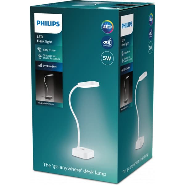 Philips Rock DSK211 - skrivebordslampe, hvid
