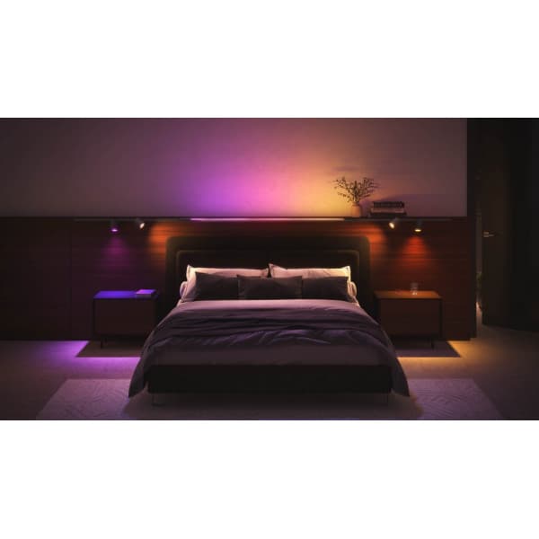 Philips Hue Perifo -smartrakbelysningssatser för startpaket på väggen, White and Color Ambiance, svart
