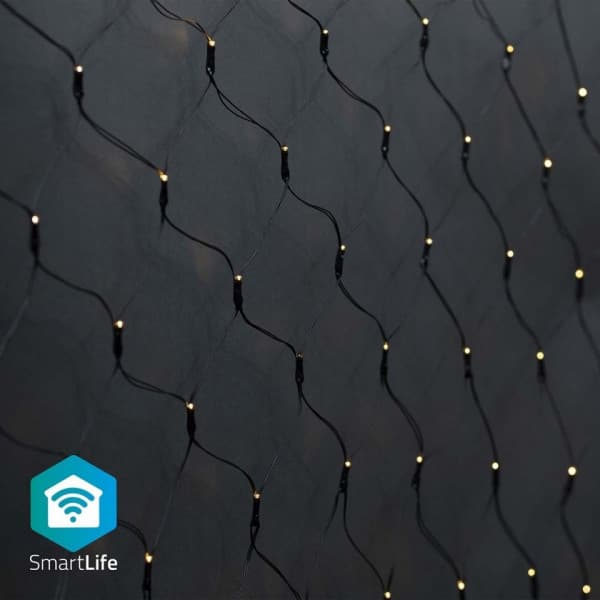 Nedis SmartLife - dekoreringsbelysningssnor, 280 LED, varm hvid, WiFi, 3 x 2 m Sort